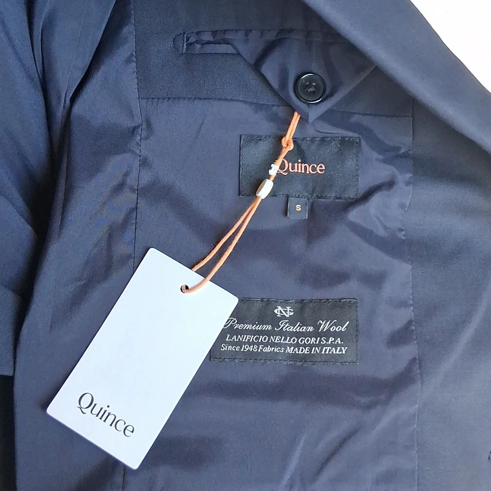 Quince Stretch Wool Blazer Navy  Premium Italian Wool S